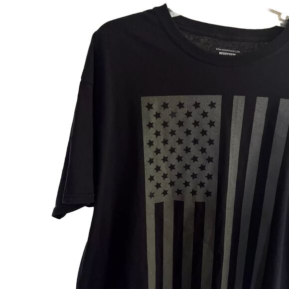 X-Large Sport Gear Black Graphic T-Shirt American Flag Crew Neck Short Sleeve - Picture 3 of 5